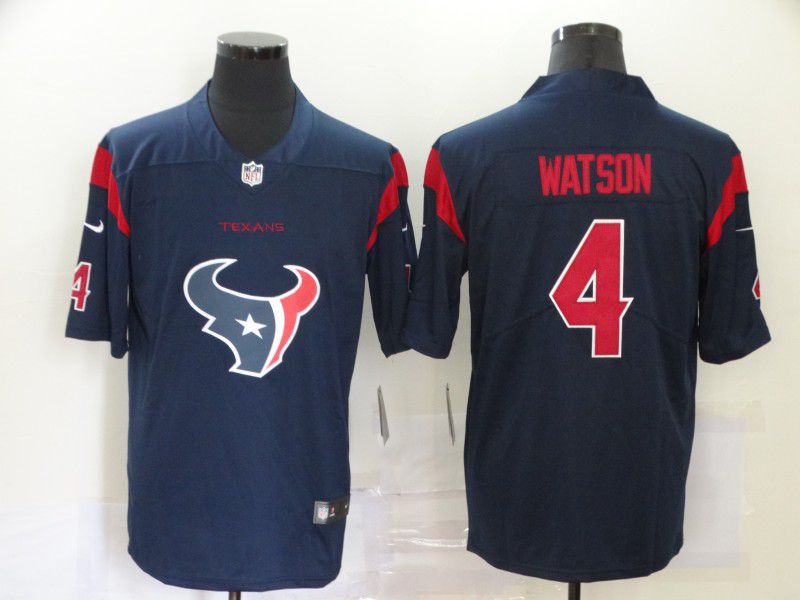 Men Houston Texans #4 Watson Blue Nike Team logo fashion NFL Jersey->houston texans->NFL Jersey